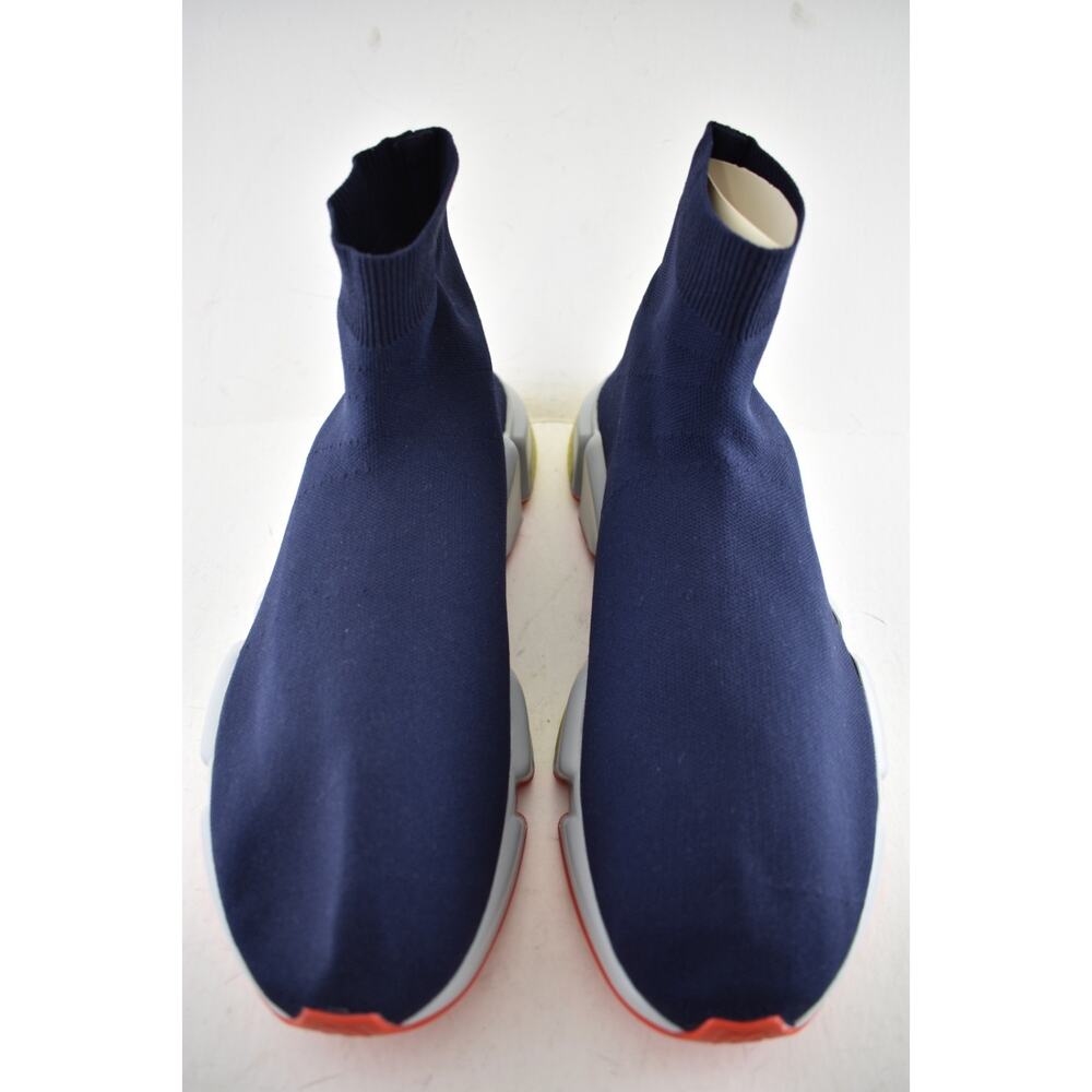 Balenciaga Mens Speed Sock Marine Navy Blue Grey BB Logo High Top Sneaker 44 11 - Picture 6 of 12